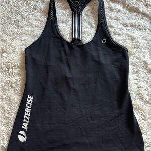 Jazzercise Tank, Open Back, Black, Medium